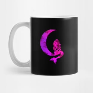 Purple Crescent Moon and Mermaid Mug